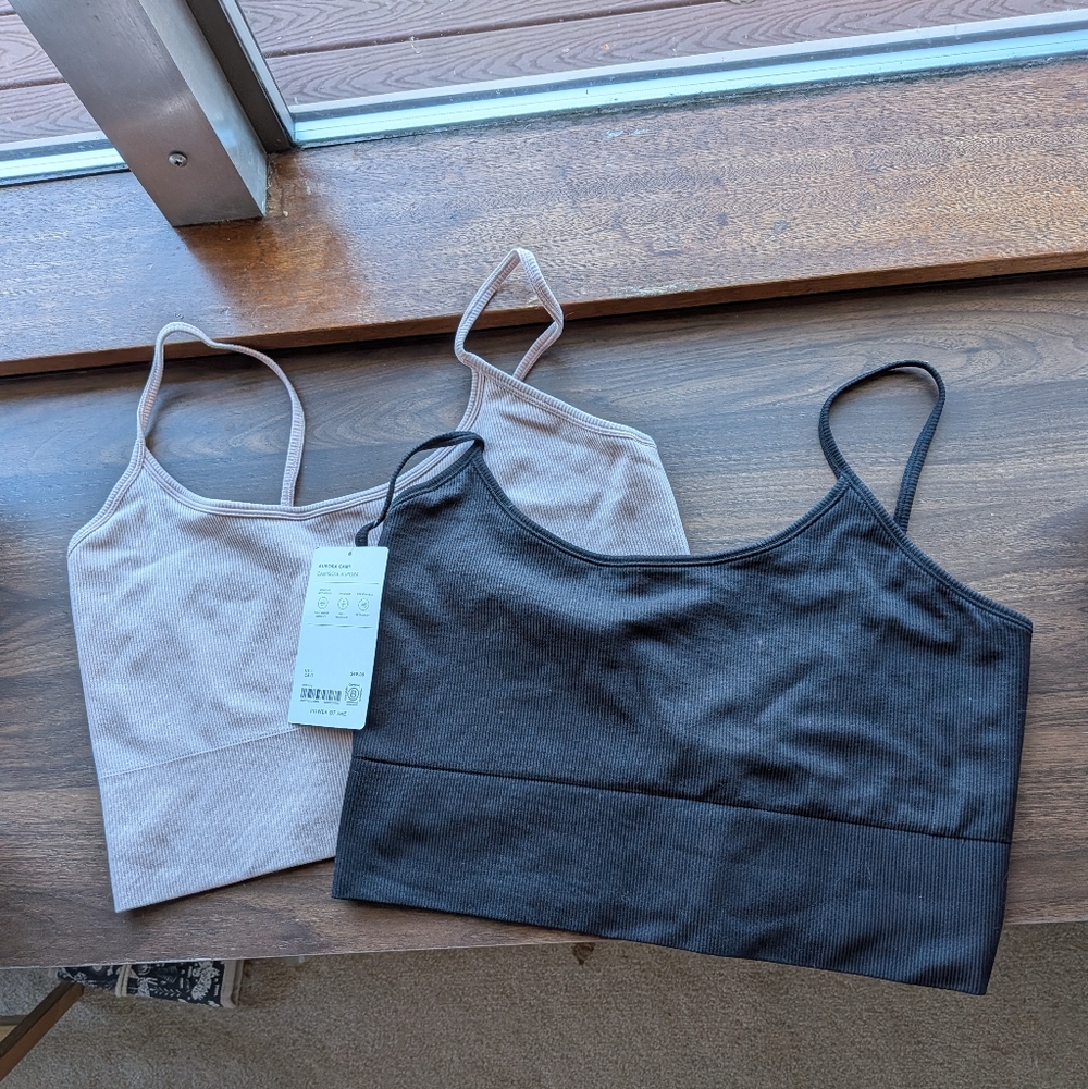 Athleta Seamless Ribbed Cami Duo - Black & Light Pink